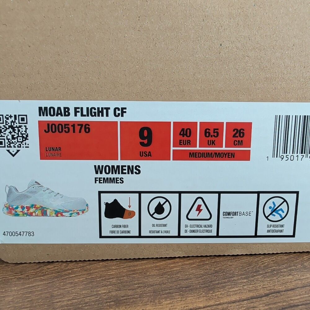 Merrell Moab Flight CF Lunar Work Shoes Gray Slip Resistant Carbon Fiber Toe NEW - Picture 5 of 13